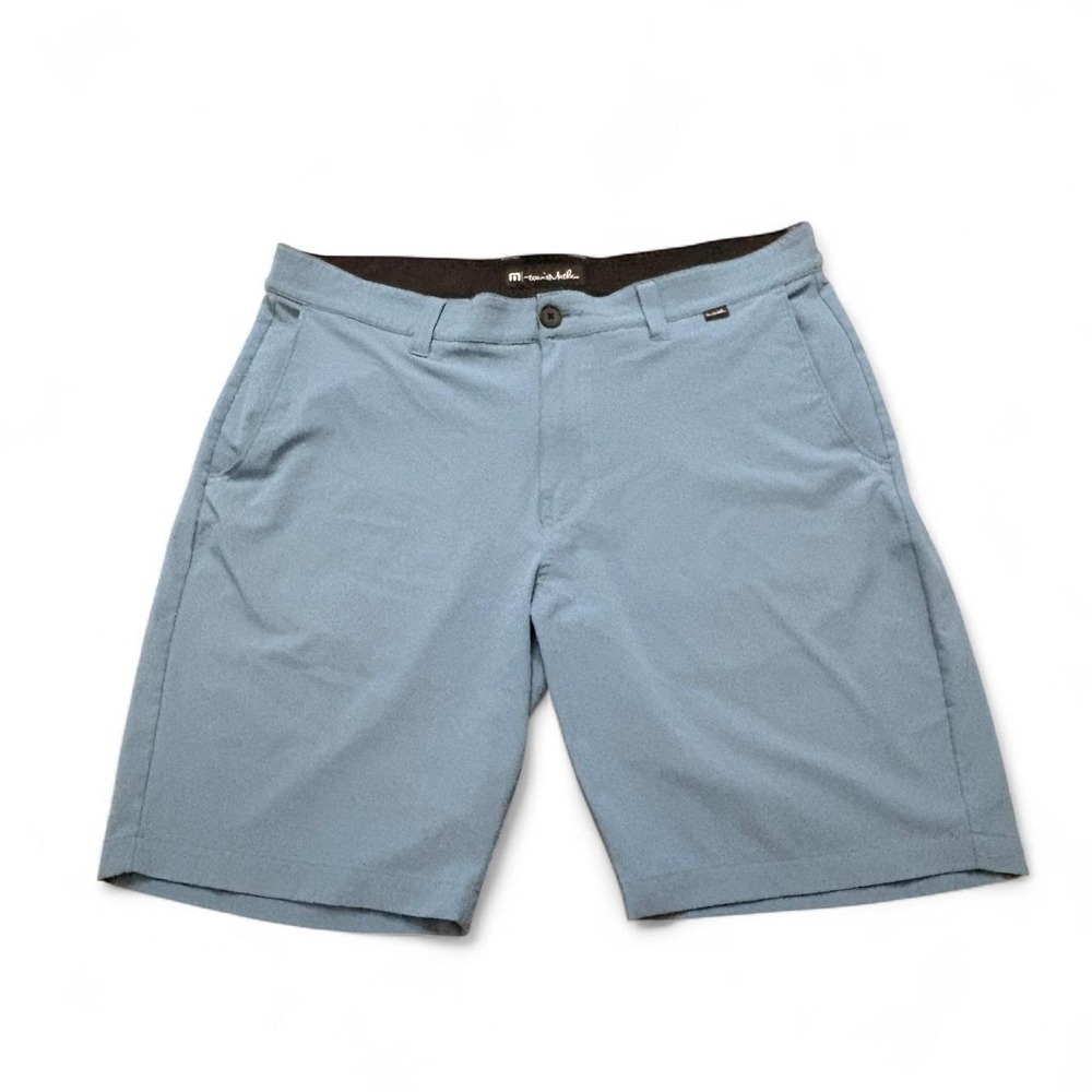 TravisMathew Shorts Mens 36 Blue Starnes Performance Golf Gym Golfcore Athletic